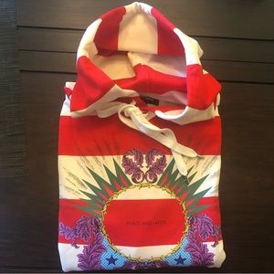 Peace And After Hoodie Size:L Red/White stripes New